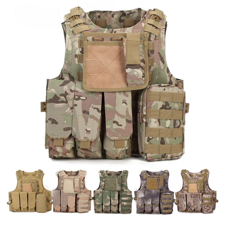 Custom Quick Release Ballistic Molle Python Oxford Fabric Security Plate Carrier Camouflage Hunting Tactical Vest