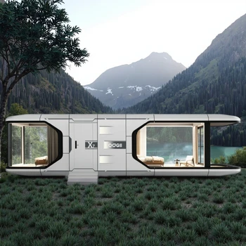 Smart X7 Space Capsule 2 Bedroom Steel Frame Prefab Houseboat Waterproof Living Room Smart Bathroom for Fast Resorts Apartments