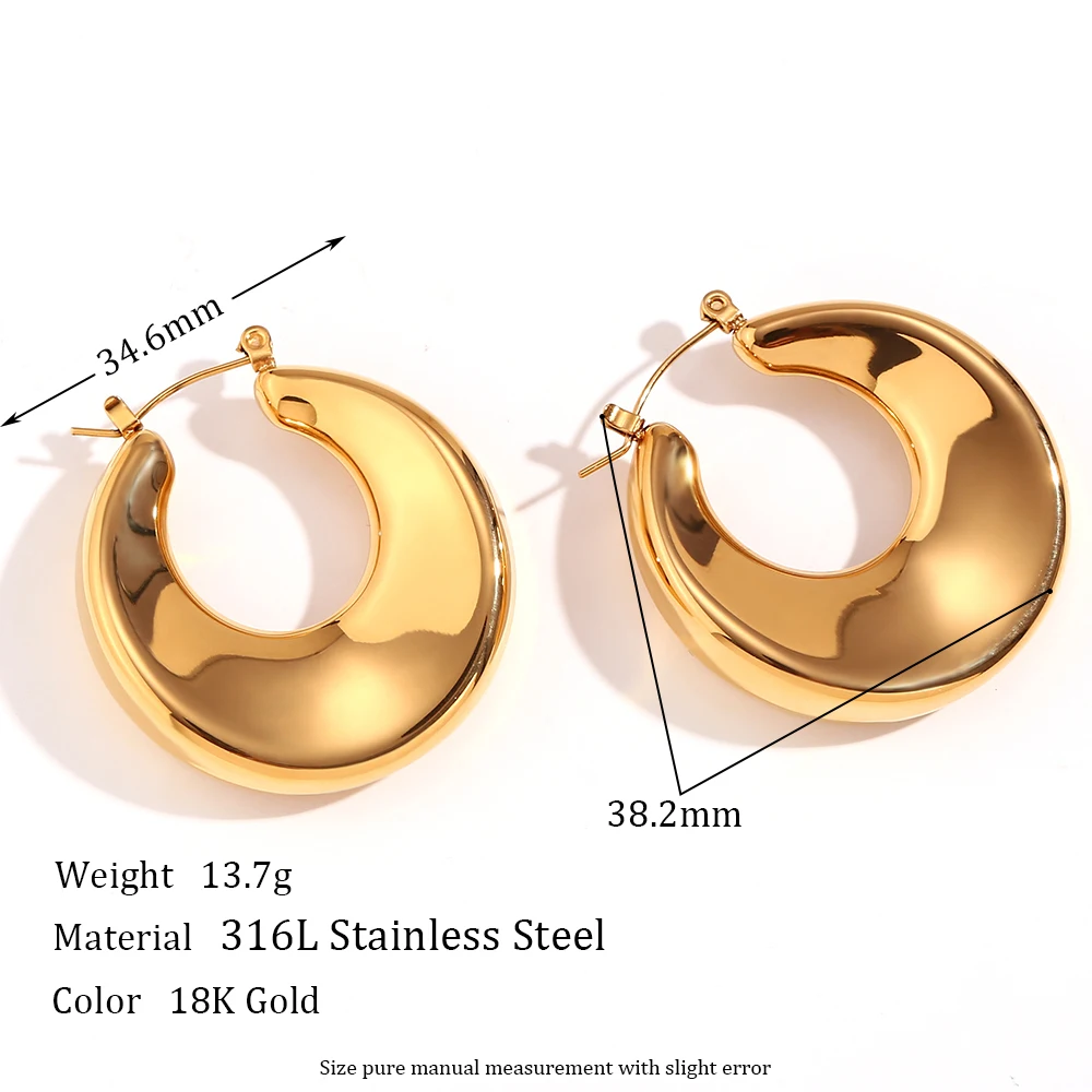 Hollow Irregular Gold Hoop Earrings Tarnish Free Gold Plated Stainless