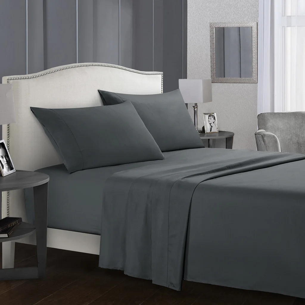 Draps en microfibre et coton, emballage hôtelier, ensemble de literie moderne, 80 unités, tricoté uni, possibilité de personnalisation des designs d’ensembles de literie, 300 ensembles