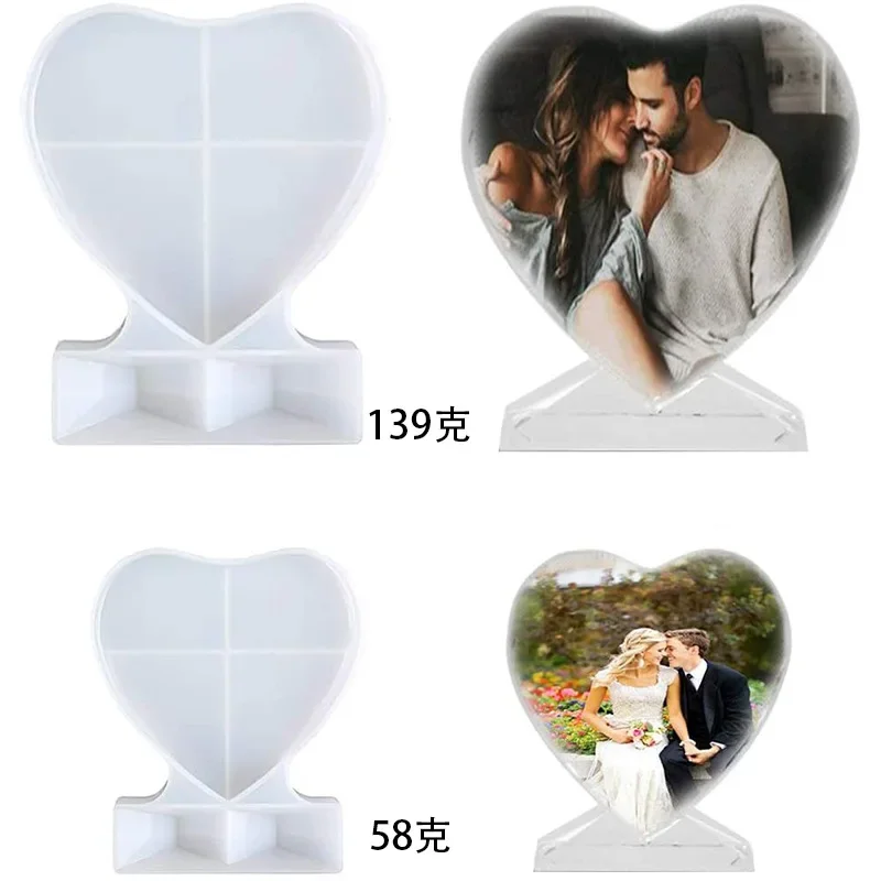 Wholesale Custom Silicone DIY Photo Frame Resin Art Casting Molds Heart Epoxy Resin Mold Craft Supplies for Cake Making Candle