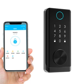 Hight quality Security Mobile Fingerprint Deadbolt Digital Keyless Smart Door Lock With TTLock APP