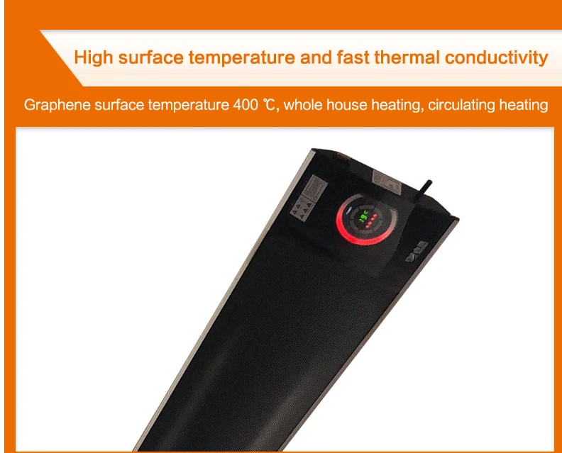 Intelligent multi languages control smart Graphene Multi-color coating film home heater far infrared heating panel