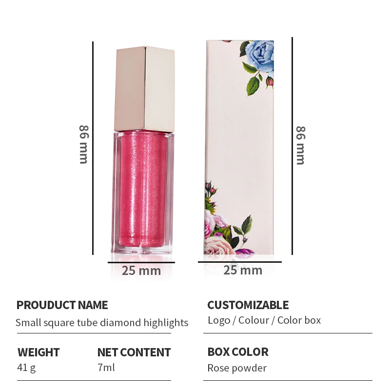 H266 тюбики для блеска для губ с индивидуальным логотипом тинт для губ жидкая нюдовая помада стеклянный зеркальный блестящий блеск для губ цветной макияж женская косметика