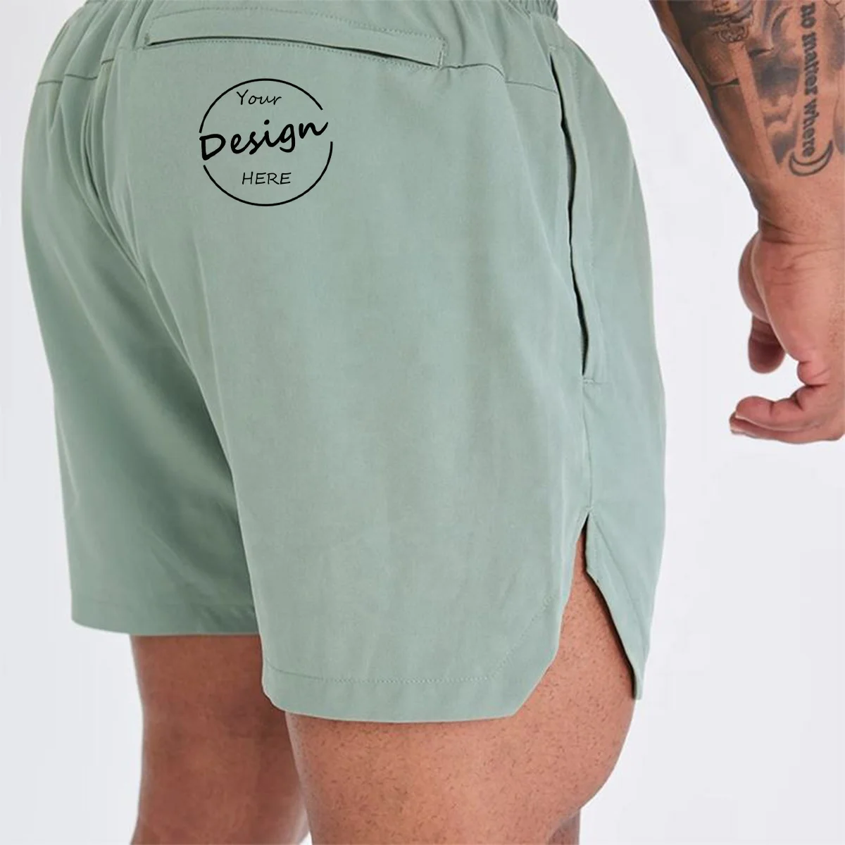 JL1120B Mens Shorts Breathable Workout Gym Athletic Shorts Woven Quick Dry Fitness Sporty Running Shorts High Split for Men