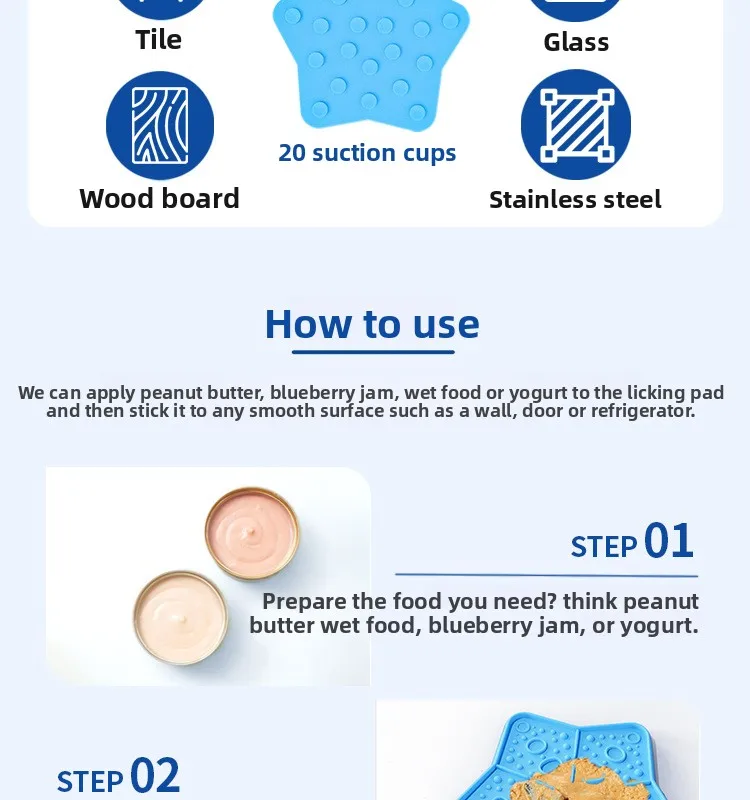 Five-Pointed Star Silicone Suction Cup Food Tray Dog Bowl Slow Food Bowl with Pet Licking Mat Pet Supplies for Cats & Dogs factory