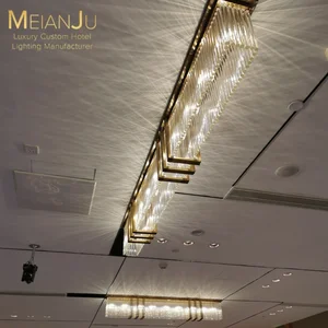 Zhongshan High-End Modern Glass Lamp Light Fixtures Luxury Indoor Hanging Ceiling Pendant Chandelier for Hotel Application