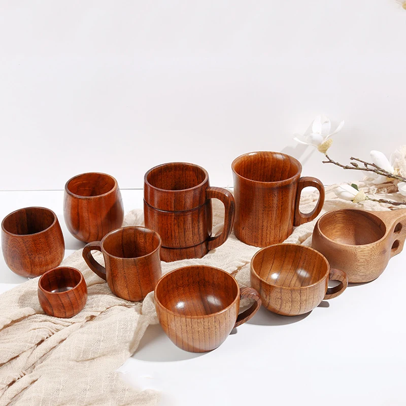 Чашки из массива дерева в японском стиле для ресторанов