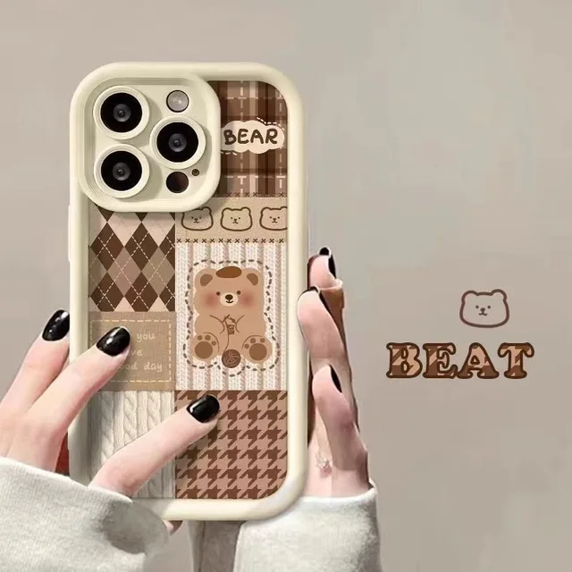 Mobile Phone Case for iPhone 16 pro max Explosive Sweater Bear Drop-resistant for iPhone 15 14 13 pro max Support Customization