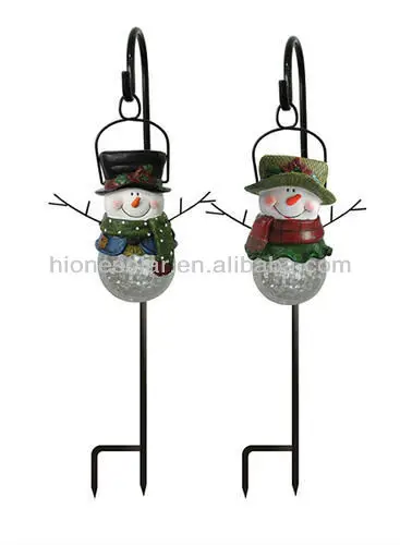 solar hanging snowman light