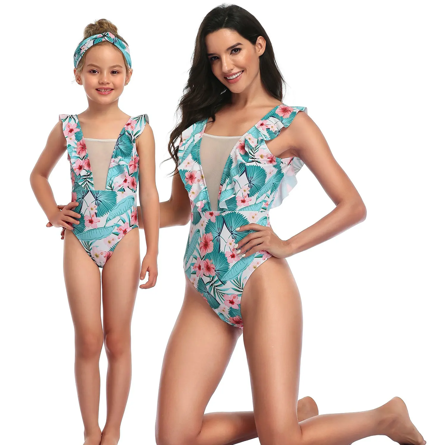 Maillot De Bain Une Piece Pour Maman Et Fille Taille Haute Push Up Vetements De Plage Pour Enfants Buy Mere Fille Taille Haute Push Up Maillot De Bain Mere Fille Taille Haute Maillot De Bain Maman Enfants Maillots