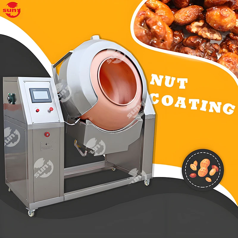 Other Snack Food Automatic Processing Glazed Walnuts Chocolate Honey Caramelized Peanut Almond Sugar Pan Nut Coating Machine