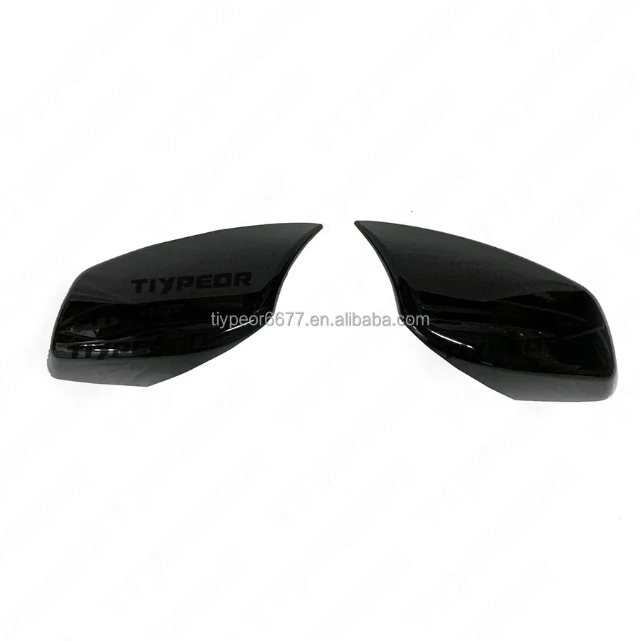 product for bmw e60 2003   2007 glossy black ox horn side rear view mirror cover trim-3
