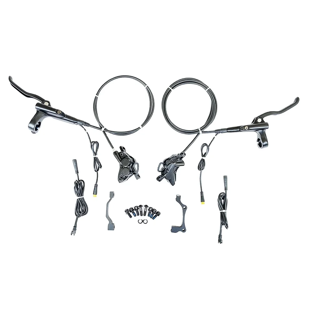 4 Piston Electric Bike Hydraulic Disc Brake Kits Bafang Front And Rear Hydraulic Disc Brake Four