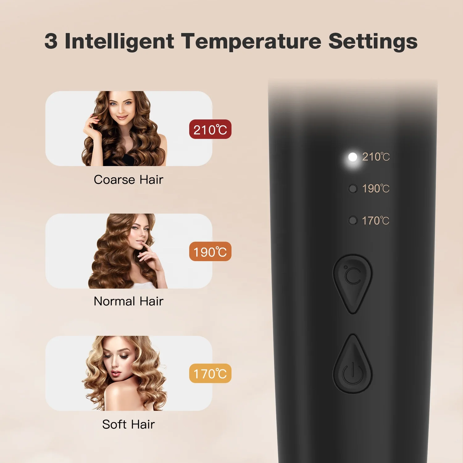 Lena Custom Smart Anti-stuck Ionic Electric Auto Rotating Ceramic Hair Curler Rotatable Automatic Curling Iron Wand