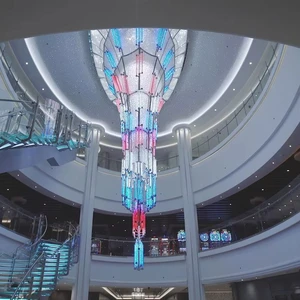 ECOJAS Hotel Lobby Shopping Mall Chandelier New Design RGBW DMX512 Large Project Lighting