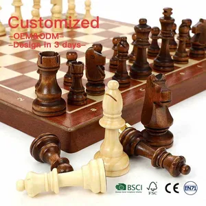 Best Selling Magnetic High Quality Wooden Chess Game Set with Folding Board Wholesale Traditional Toy for Adult Baby Games