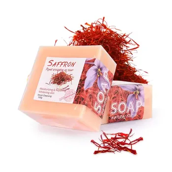 100g Saffron cleansing bath soap Organic Body Face Whitening Anti Wrinkle Bar Soap Herbal Handmade Soap