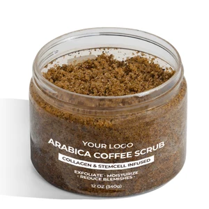 Detoxifying Coffee Body Scrub Collagen Aloe Vera Herbal Stem Cells Infused Deep Pore Cleansing for Post-Workout Skin Revival