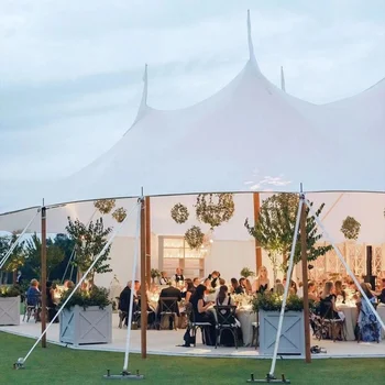 Outdoor Waterproof Romantic White Wedding Party Pole Mobile Tent For 100 People