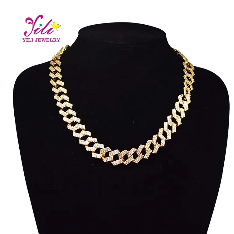 Hip Hop Jewelry 15mm Gold Plated Iced 