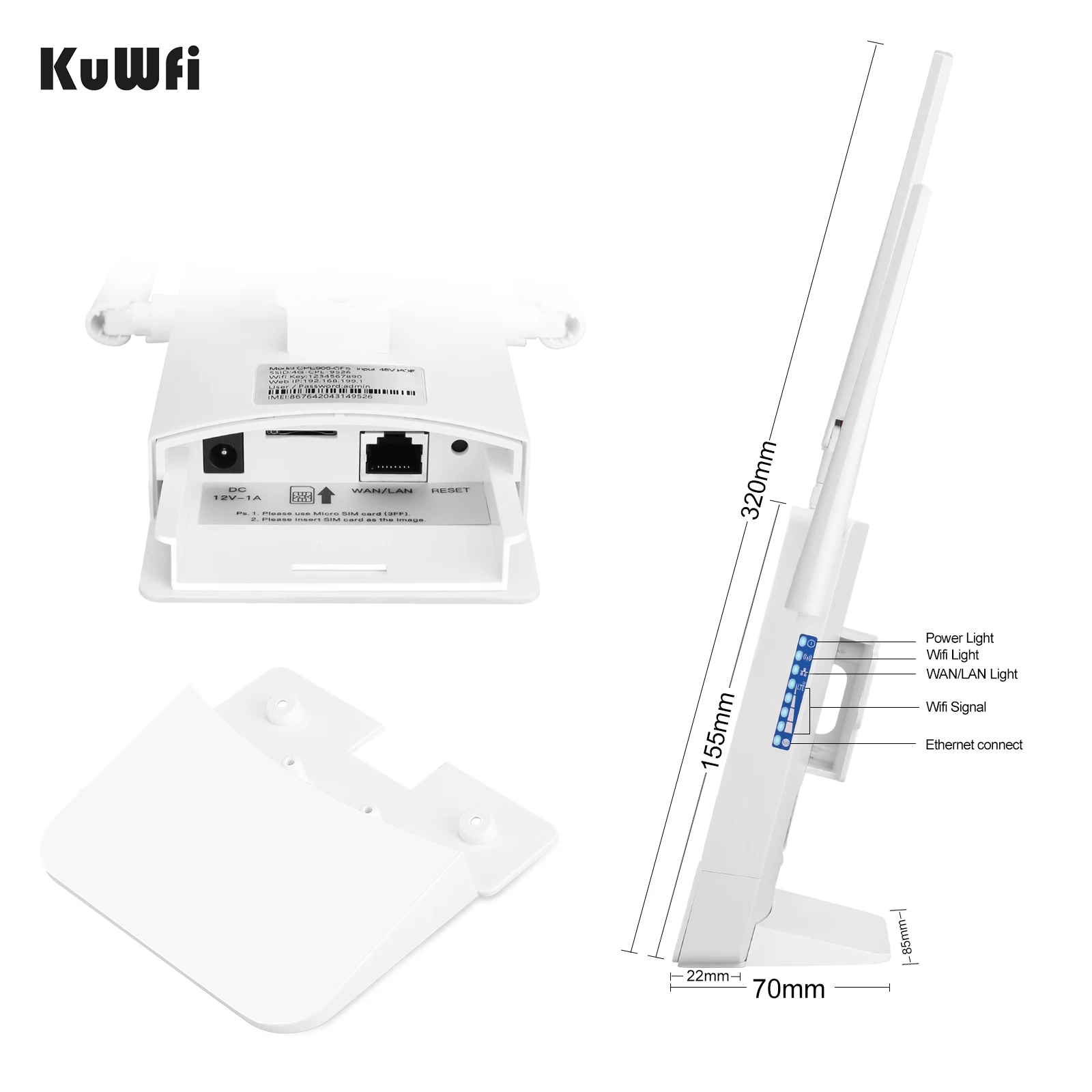 Настроенный KuWFi 4g 5g Wi-Fi маршрутизатор с sim-картой наружной антенной lte и слот для