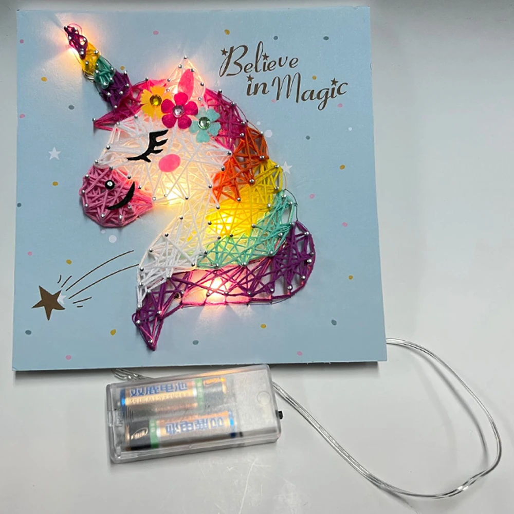DIY Toys Make Your Own String Art Lights LED Light Kit Educational Arts and Crafts Kit Color for Kids and Adult