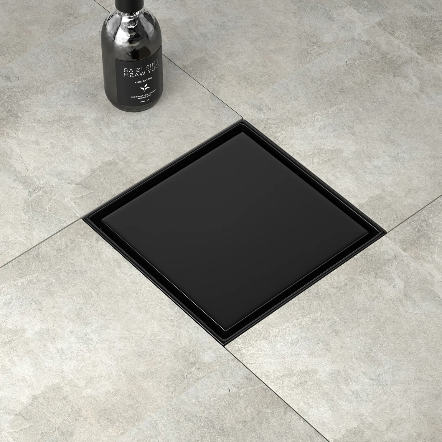 Neodrain Black Square Floor Drain Modern Design Element For Stylish ...