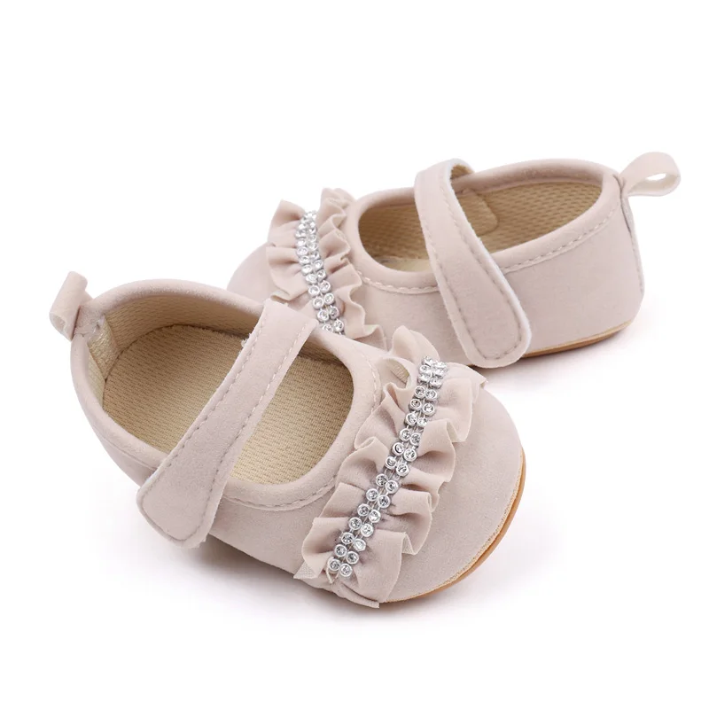 Rhinestone Design Soft TPR Outsole Prewalker Baby Girl Shoes Baby Walking Shoes for Girls manufacture