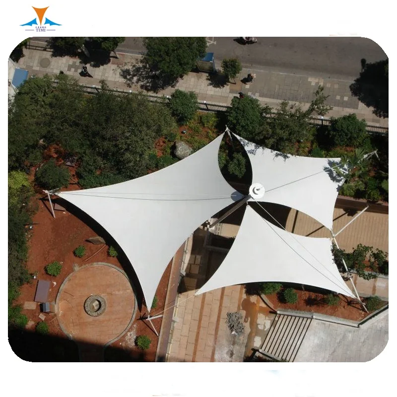 Wind Resistant Architecture Landscape Tensile Fabric Membrane Structure
