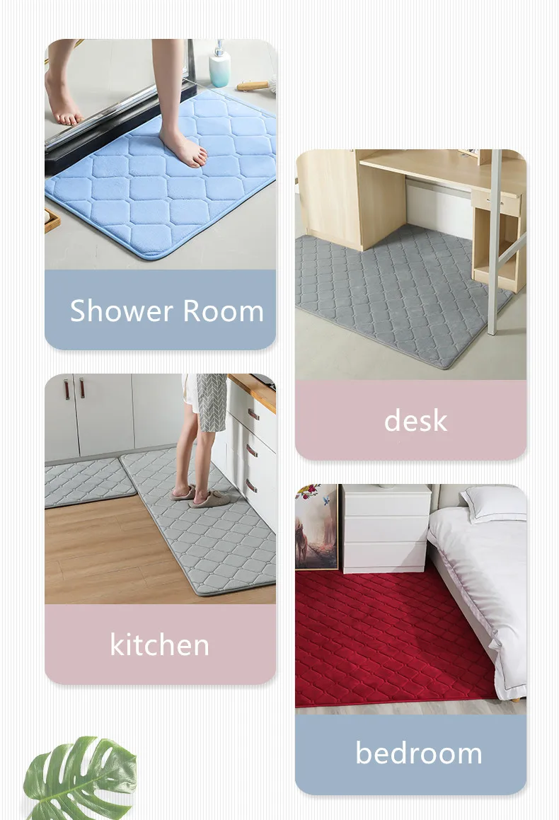 Best Selling Environment-friendly Coral Velvet Non Slip Bathroom Mat Bedroom Living Room Mat details