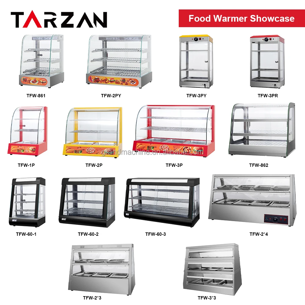 Counter Curve Glass Pizza Chicken Pie Commercial Hot Food Warmer Electric Display Showcase Bakery Snack Food Chicken factory