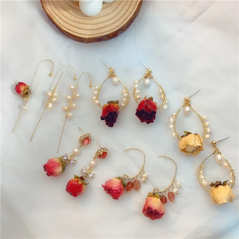Handmade resin flower earring