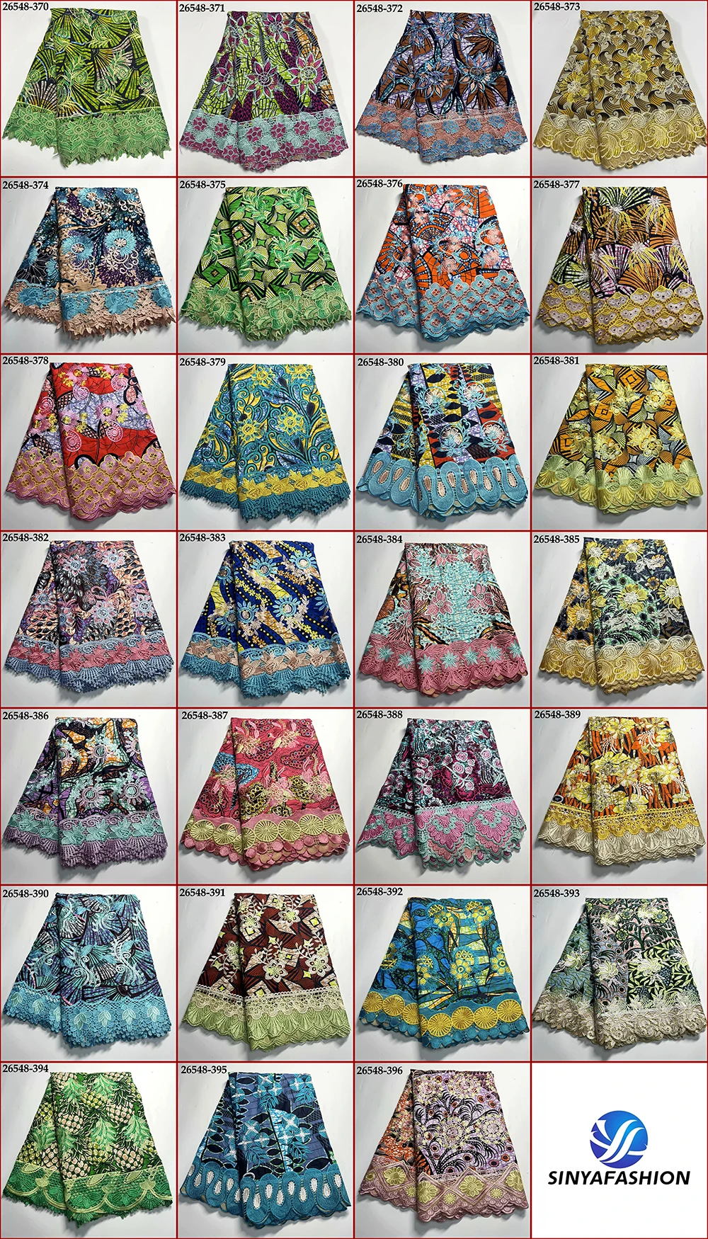 Sinya Luxury African Lace Fabrics - Soft Wax Print and Guipure