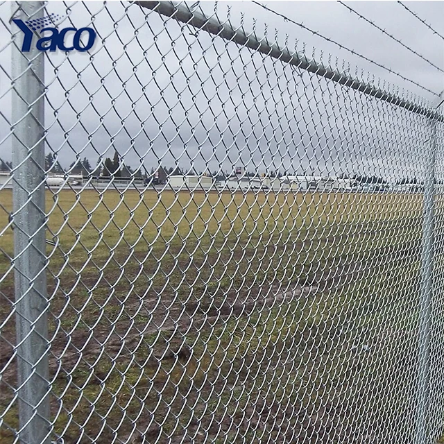 9 Gauge Cyclone Chain Link Fence with 8ft Galvanized Poles Barbed Wire Heat Treated Wood Safety Fencing Pressure Treated Wood