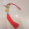 Colgante de coche con candado de la suerte y gourd de cobre que gotea aceite (rojo)