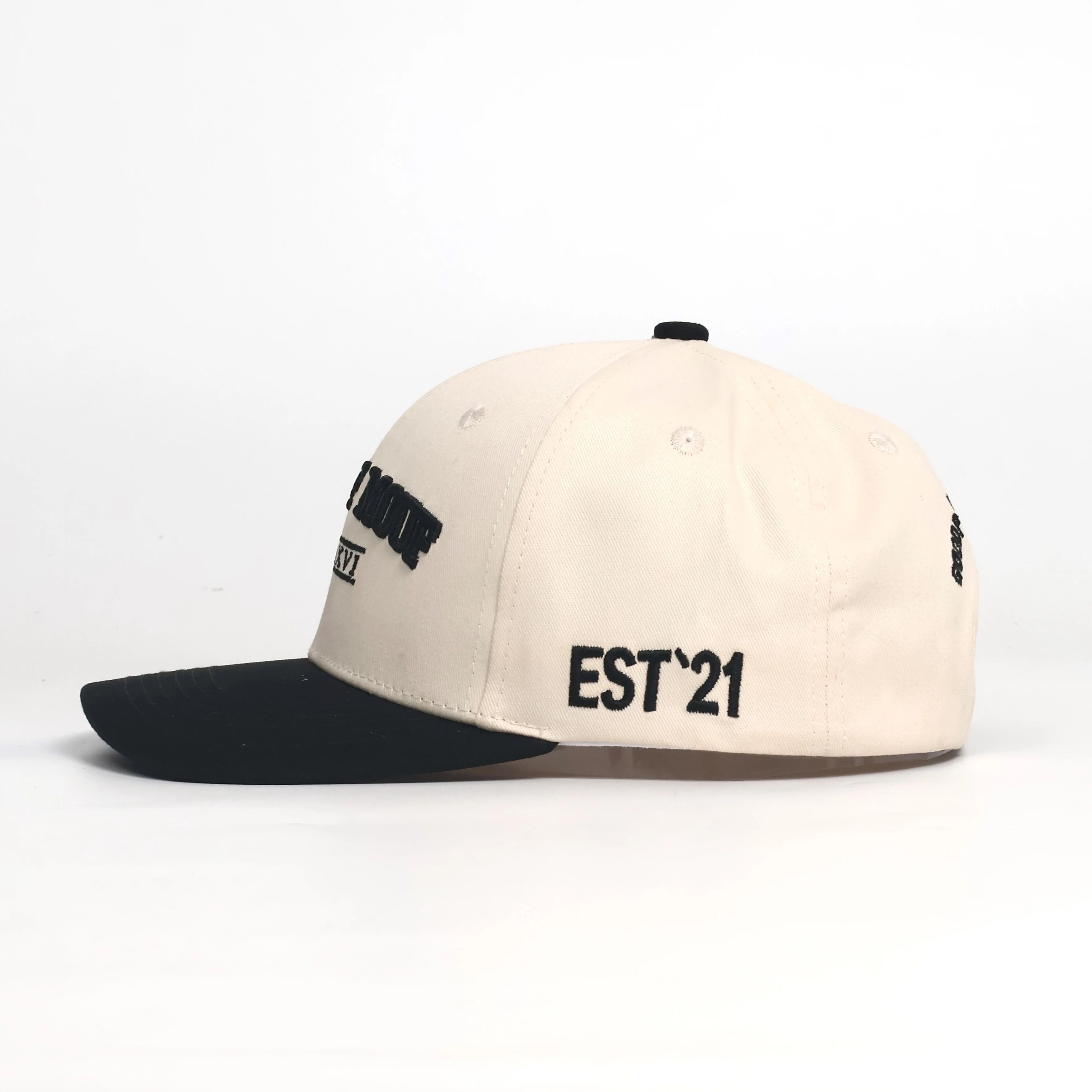 Cappellini snapback da baseball neri con logo ricamato personalizzato, cappellini da matrimonio bicolore_voghion.com
