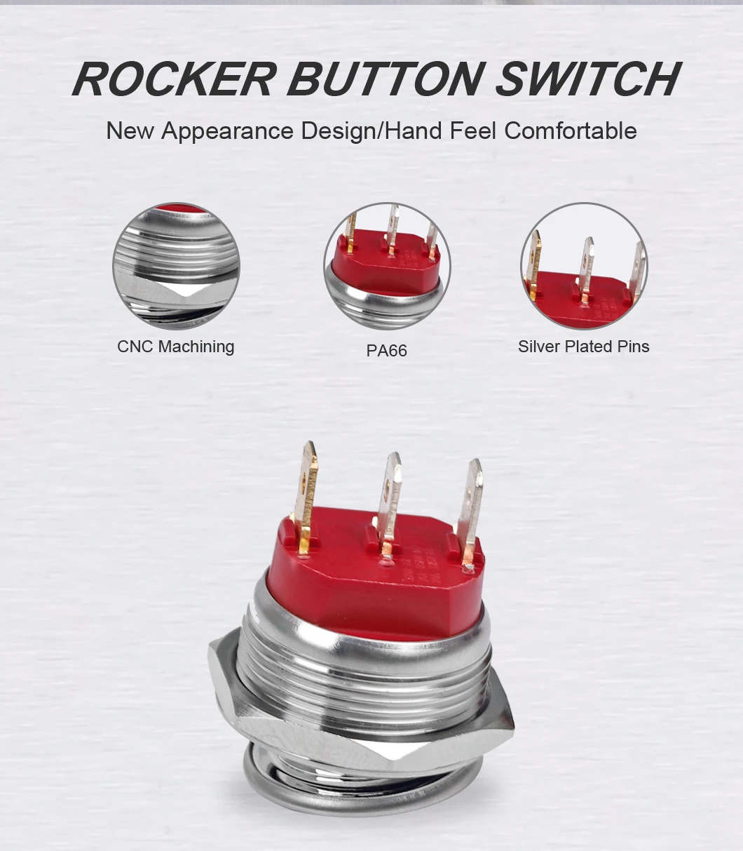 Bucket Lock Rocker Switch 22mm Waterproof Self-locking 3 Pin Rocker Switch - Oem | Wholesale