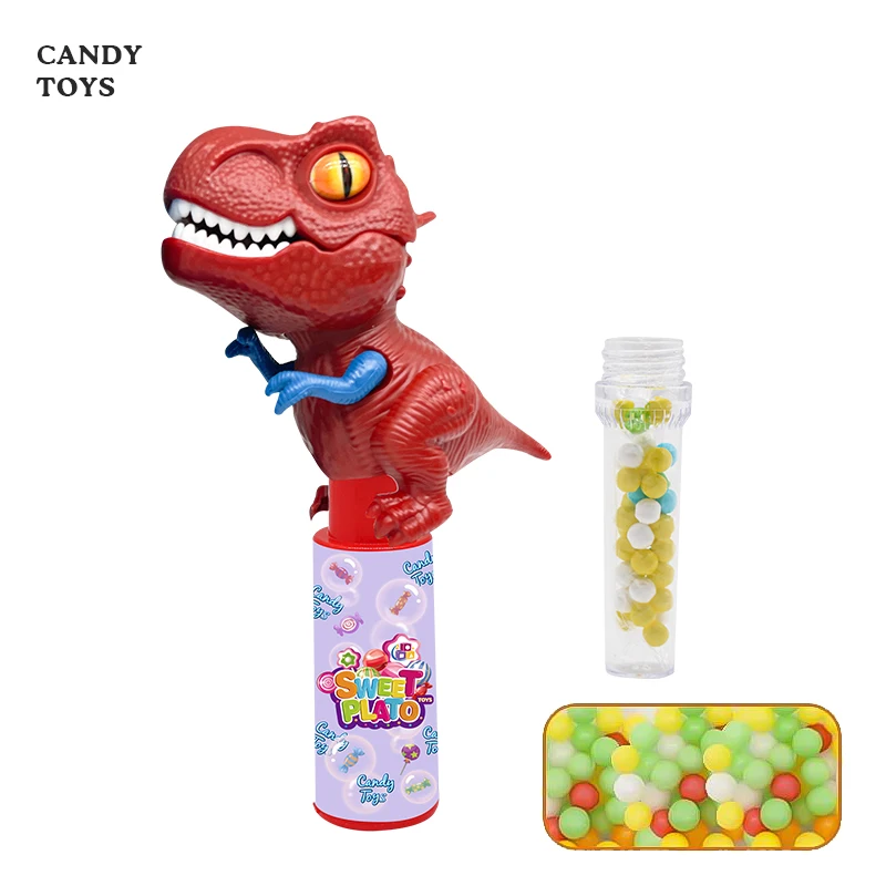 Hot Selling Animal Sweet Toys Shantou Plato Cute Dinosaur Hard Sugar Tube  Kids Candy Toys