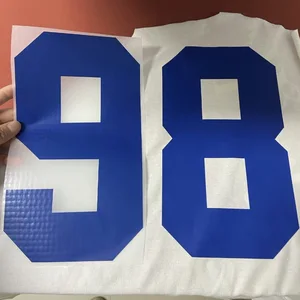 Factory Custom Soccer Plastisol Transfer Iron on Jerseys Number Letters DTF Transfers Wholesale Heat Press Sticker for T-shirts