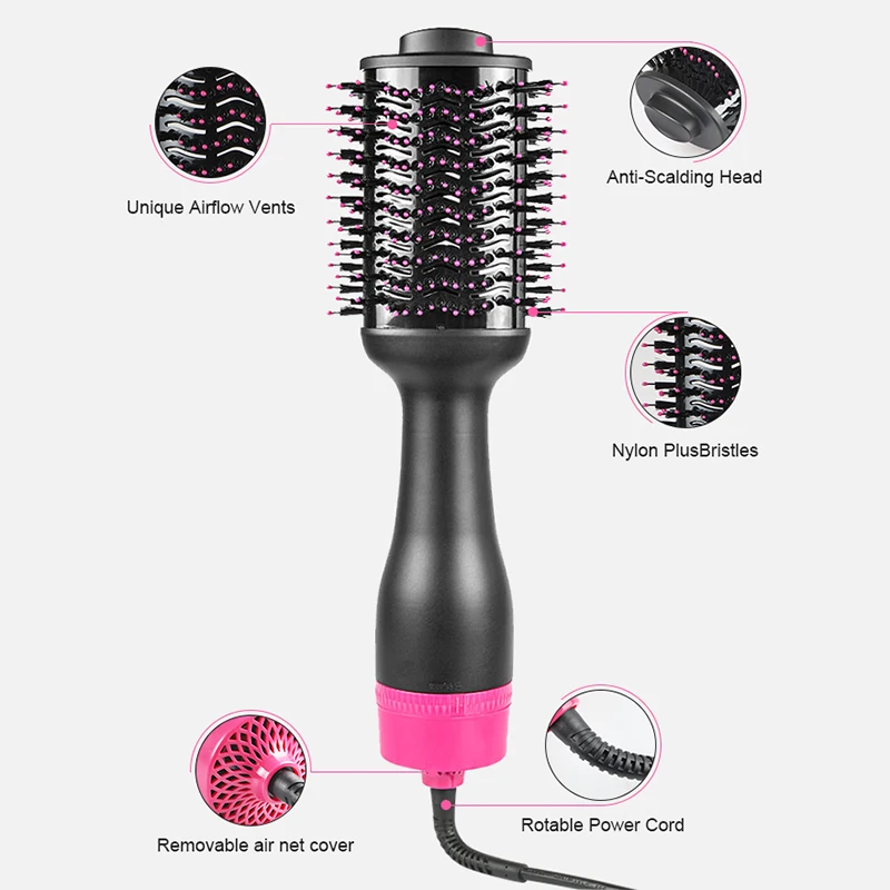 Cheap Price Factory Custom Professional Electric Hair Dryer Brushes Hair Straightener Comb Hot Air Brush Hair Styling Tools