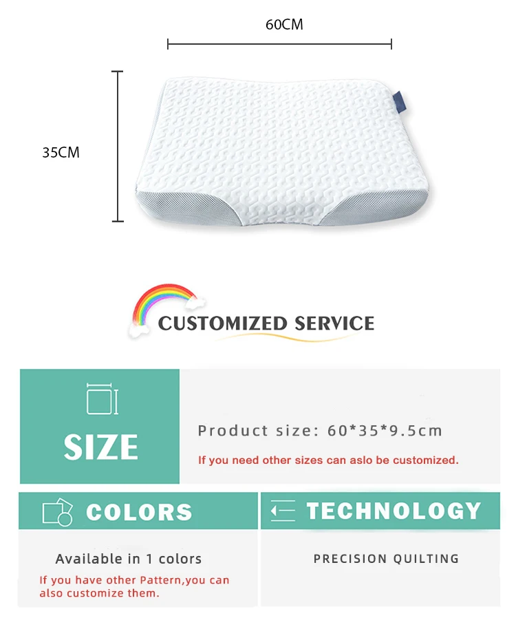New Design Breathable Air Mesh Memory Ergonomic Neck Pillow with Removable Cover manufacture