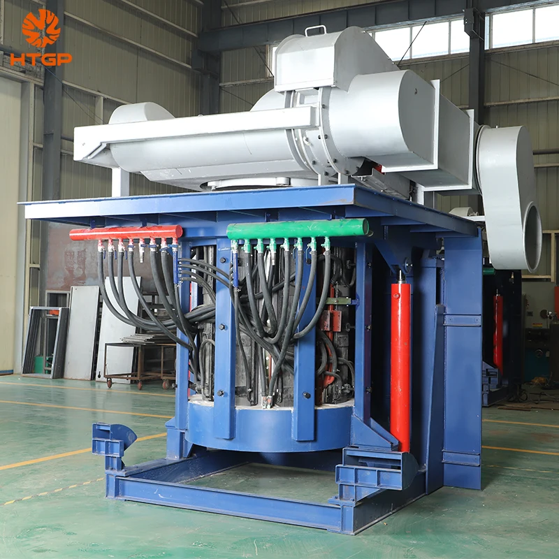 HTGP 1T Smelter Melt Furnaces Machine Casting Smelting Copper Scrap Electric Metal Steel Iron Induction Melting Furnace for Sale