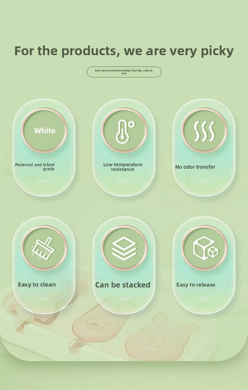 Factory Direct Eco-Friendly Cartoon Silicone Ice Cream Mold for Children's Cheese Stick Ice Cream DIY Ice Tray & Cubes details