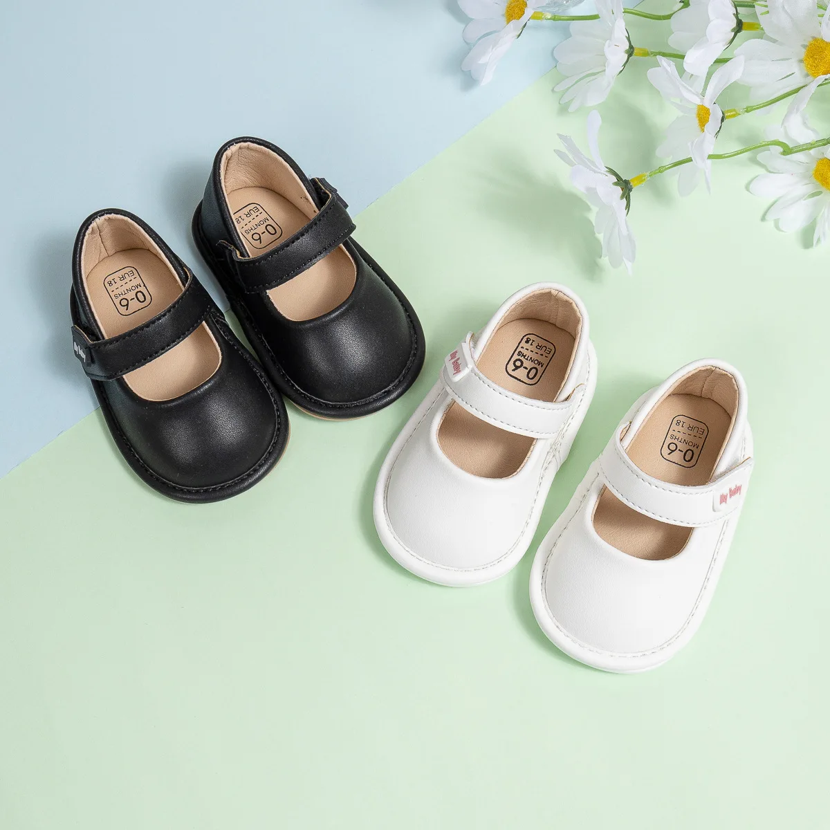 2025 Spring and Autumn New Baby PU Leather Shoes Solid Color Versatile Princess Shoes Toddler Shoes