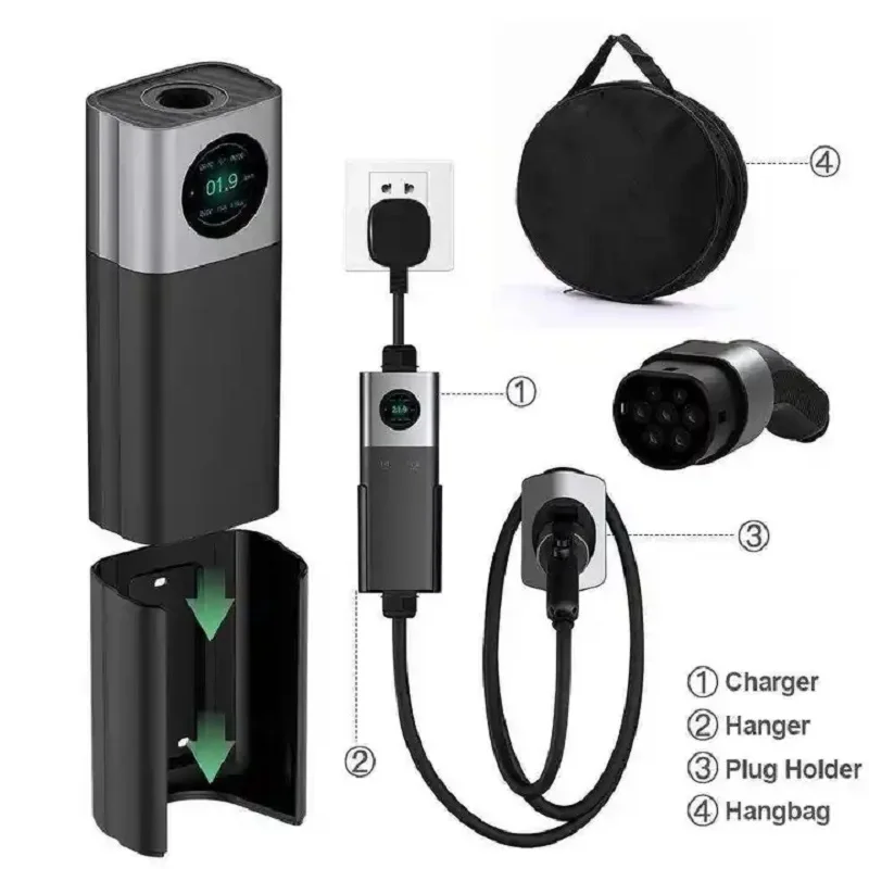 Portable Ev Charger Type 2 Ev Fast Vehicle Charging Stations Adapter 10
