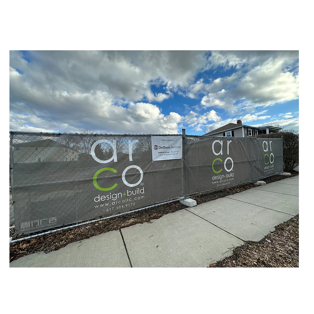 Digital/UV Printed Custom Fabric Flex Mesh Fence Banner with Optional PVC Vinyl-Durable & Waterproof Advertising Display