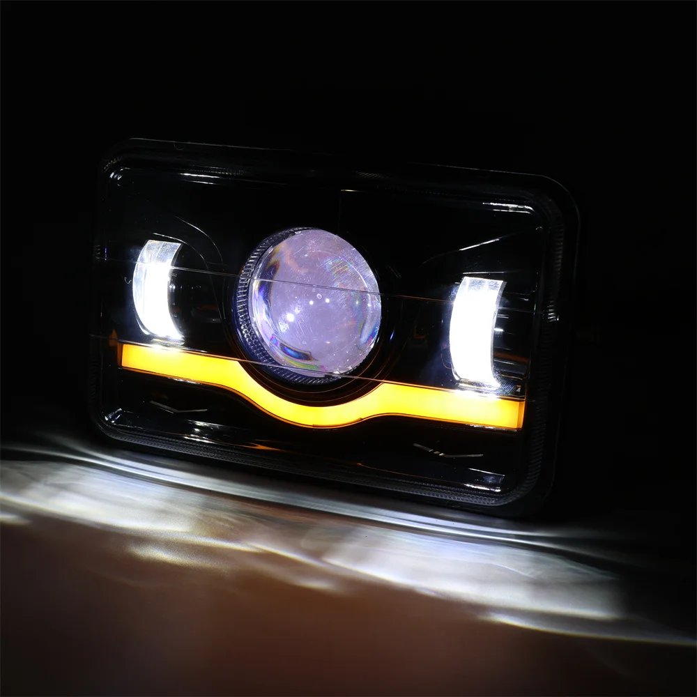 product tiypeor 5inch motorcycle truck front square led headlight with high low beam drl replacement for cherokee limited sport utility-6