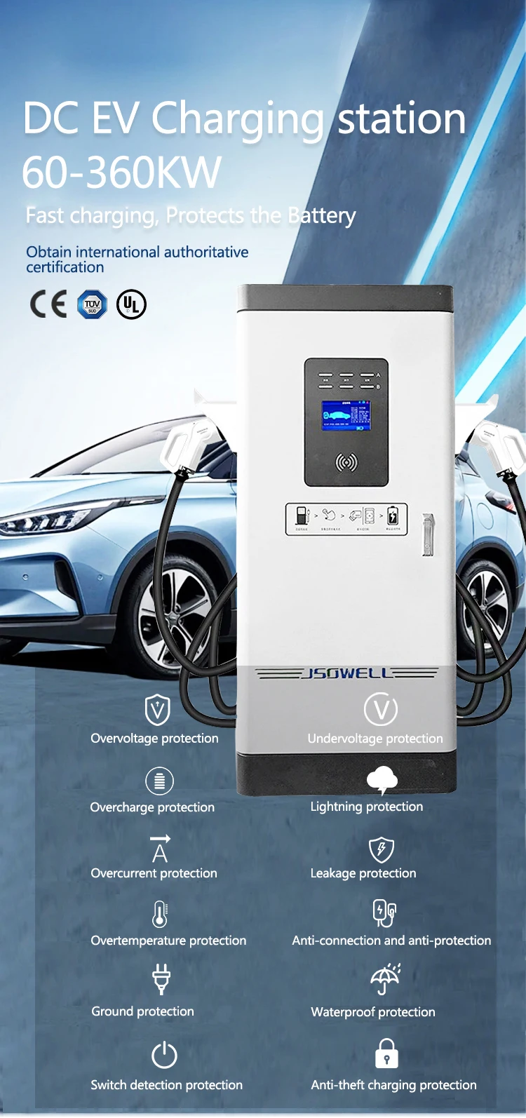 Commercial Complete Set APP WIFI Remote Control 60-240kw DC Electric Vehicle Charging Station details