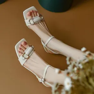 New Open-Toe Chunky Rhinestone Wedge Heeled Sandals for Summer Spring Autumn Lightweight Lace-Up Slip-On Outdoor Leisure